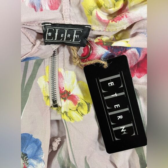 NWT Eternelle Italy Pale Pink Lightweight Hooded Floral Lagenlook Jacket L - Picture 7 of 11